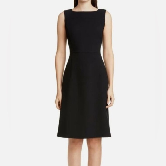 Lafayette 148 New York Dresses & Skirts - NWT Lafayette 148 crepe bateau neck shift dress 100% wool black size 8 office